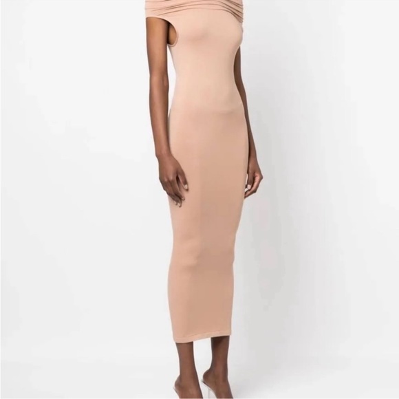 Wolford Fatal Cut Strapless Nude Midi Dress - Picture 7 of 14